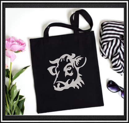 Cow Machine Embroidery Design – Cow Head Silhouette Pattern, Farm Animal Embroidery, Country Farm Décor, 6 Sizes (0455)