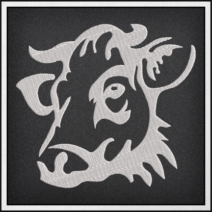 Cow Machine Embroidery Design – Cow Head Silhouette Pattern, Farm Animal Embroidery, Country Farm Décor, 6 Sizes (0455)