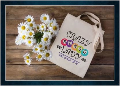 Crazy Bingo Lady Machine Embroidery Design. Proud Bingo Lady Embroidery, Bingo Balls Embroidery Pattern, 6 Sizes (0470)