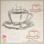 Coffee Cup Sketch Machine Embroidery Design | Espresso Café Line Art | Coffee Lover Gift | 8 Sizes (0633)