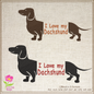 I Love My Dachshund Machine Embroidery Design – Dog Lover Gift, Sausage Dog Embroidery Pattern, 6 Sizes (0489)