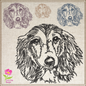 Dachshund Sketch Machine Embroidery Design – Long-Haired Dog Lover Line Art Pattern, 4 Sizes (0496)
