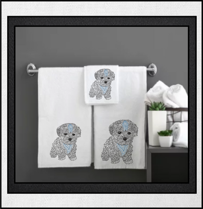 Abstract Line Art Dog Machine Embroidery Design | Mandala Style Puppy Pet Design, 4 Sizes (0425)