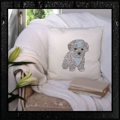 Abstract Line Art Dog Machine Embroidery Design | Mandala Style Puppy Pet Design, 4 Sizes (0425)