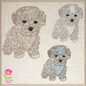 Abstract Line Art Dog Machine Embroidery Design | Mandala Style Puppy Pet Design, 4 Sizes (0425)