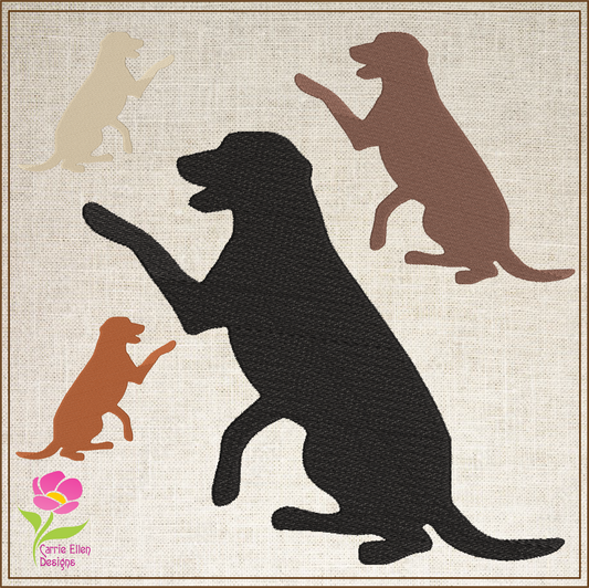 Dog Silhouette Machine Embroidery Design | Pet Animal Embroidery Design | 4 Sizes (0578)