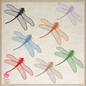 Dragonfly Machine Embroidery Design | Insect Embroidery Pattern | Garden Dragonflies & Bees Embroidery | 6 Sizes (0546)