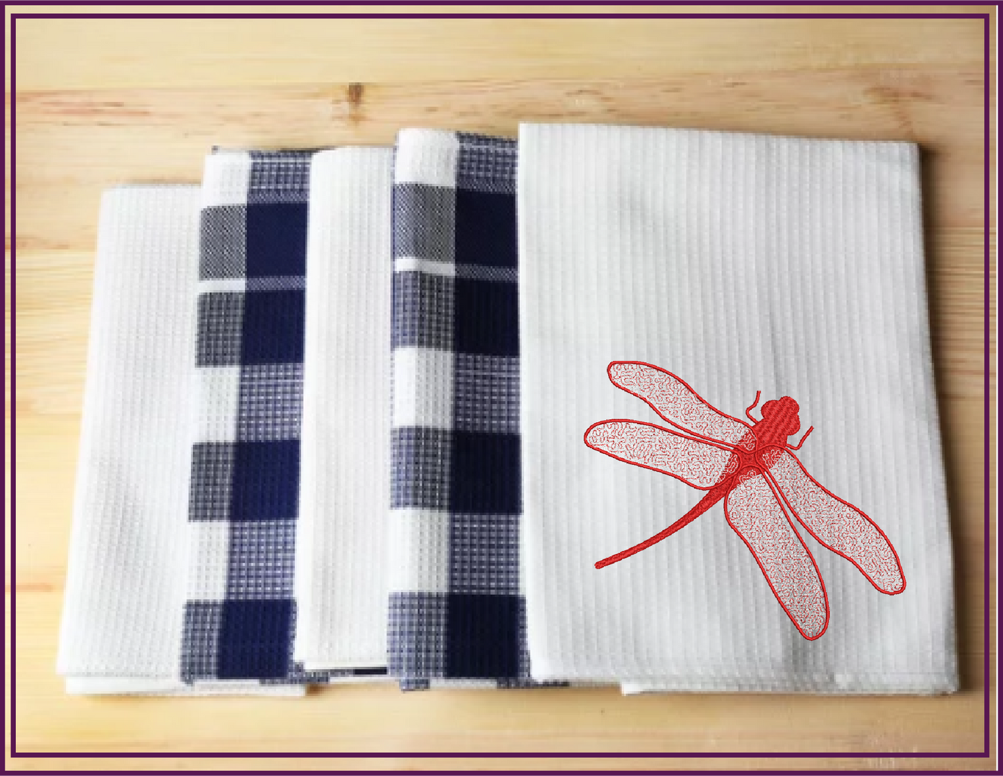 Dragonfly Machine Embroidery Design | Insect Embroidery Pattern | Garden Dragonflies & Bees Embroidery | 6 Sizes (0546)