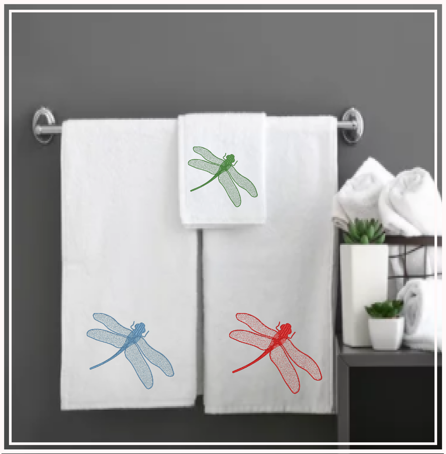 Dragonfly Machine Embroidery Design | Insect Embroidery Pattern | Garden Dragonflies & Bees Embroidery | 6 Sizes (0546)