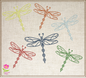 Dragonfly Machine Embroidery Design – Garden Insect & Bee Embroidery Pattern, 6 Sizes (0551)
