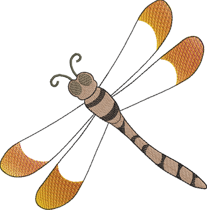 Dragonfly Machine Embroidery Design | Insect Embroidery Pattern | Garden Dragonflies & Bees Embroidery | 6 Sizes (0546) (Copy)