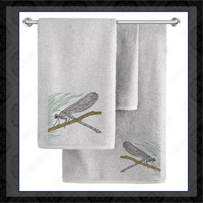 Dragonfly Machine Embroidery Design | Garden Insect and Bee Embroidery Sketch Pattern | 6 Sizes (0699)