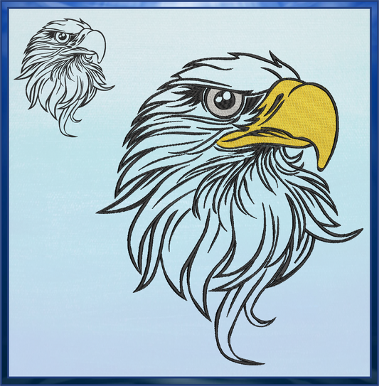 Eagle Machine Embroidery Design – American Bald Eagle / Hawk Pattern, Patriotic Bird Design, 8 Sizes (0310)