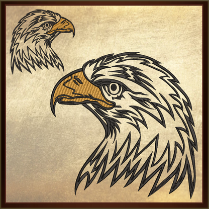 Eagle Machine Embroidery Design | American Bald Eagle Head Pattern | Patriotic Embroidery Design | 8 Sizes (0601)