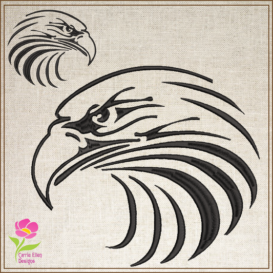 Eagle Machine Embroidery Design | American Bald Eagle Head Pattern | Patriotic Embroidery Design | 10 Sizes (0604)