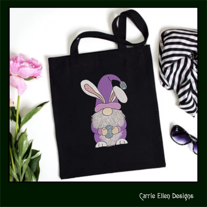 Gnome Easter Bunny Machine Embroidery Design – Holiday Easter Egg Bunny – 6 Sizes (1385)