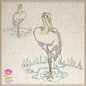 Egret Machine Embroidery Design | Elegant Bird Embroidery Pattern | Audubon-Inspired Water bird Design | Instant Download, 8 Sizes (0568)