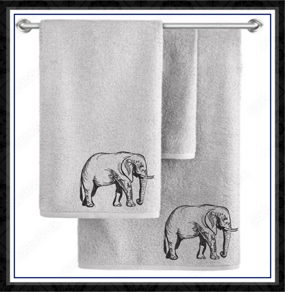 Elephant Sketch Machine Embroidery Design | Grazing Safari Elephant Embroidery Pattern | Large Land Animal Embroidery | 6 Sizes (0804)