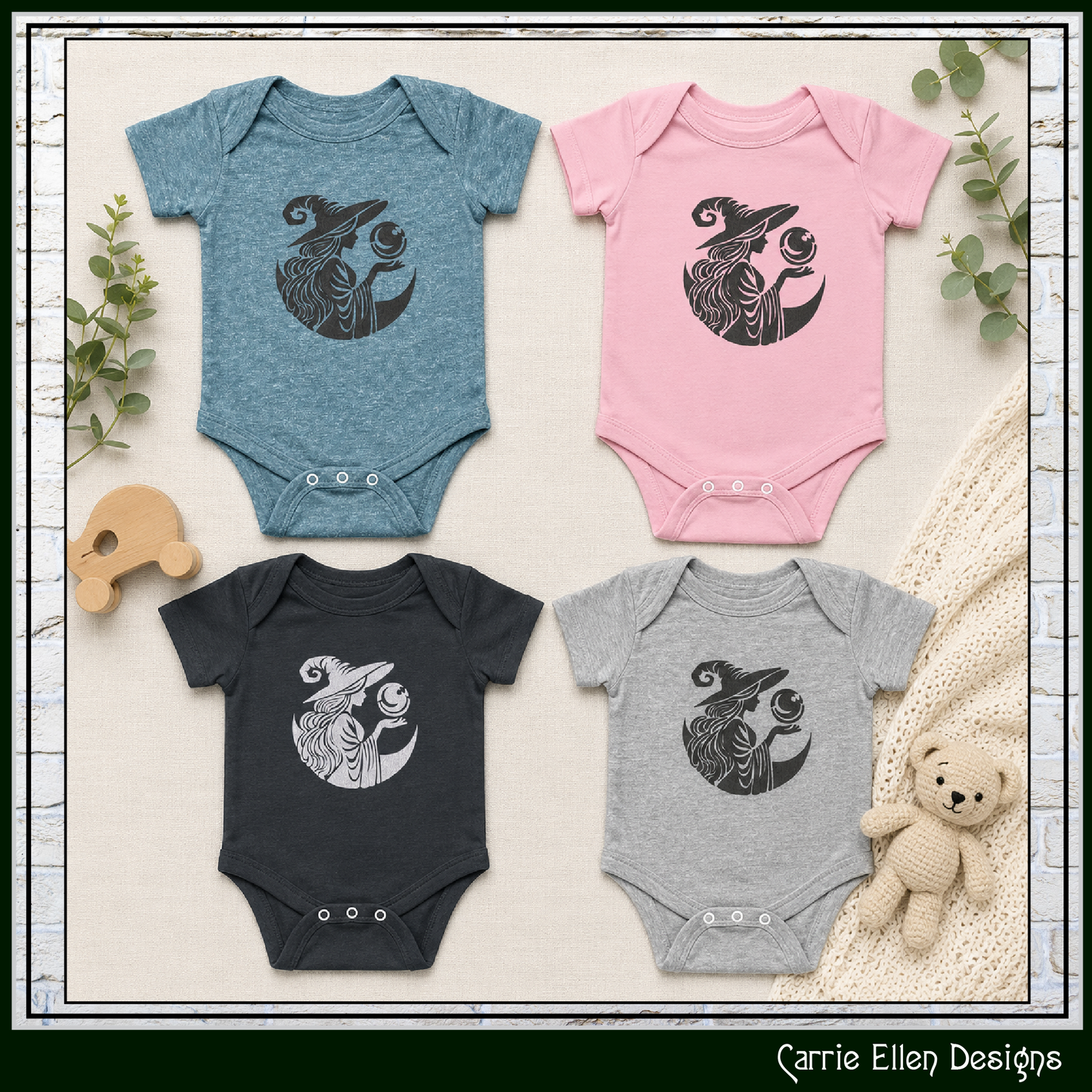 Enchanting Witch Machine Embroidery Design Halloween Digital Download File,  6 Sizes (4283)
