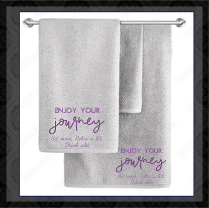 Enjoy Your Journey Machine Embroidery Design | Sit Relax Drink A Lot Funny Saying | Travel and Leisure Quotes Embroidery | 8 Sizes (0799)