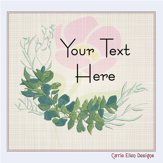 Eucalyptus Frame Machine Embroidery Design | Wreath Frame for Monograms and Text | Home & Garden Design Element | 4 Sizes (0853)