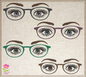 Eyeglasses Machine Embroidery Design – Beautiful Eyes Watching Pattern with Glasses, 6 Sizes (0548)