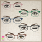 Eyeglasses Machine Embroidery Design – Winking Beautiful Eyes with Glasses Pattern, 6 Sizes (0547)