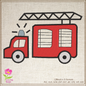 Fire Truck Machine Embroidery Design | Cartoon Fire Engine Toy Pattern | Kids & Baby Embroidery Design | 8 Sizes (0609)