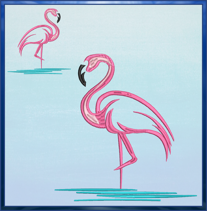Flamingo Machine Embroidery Design. Machine Embroidery Pattern. Bird Embroidery Design, 10 Sizes (0307)
