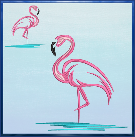 Flamingo Machine Embroidery Design. Machine Embroidery Pattern. Bird Embroidery Design, 10 Sizes (0307)