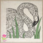 Flamingo Machine Embroidery Design, Pink Flamingo Sketch, Tropical Bird Line Art Embroidery, 6 Sizes (0499)