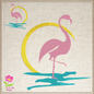 Flamingo Machine Embroidery Design – Pink Bird at Sunrise Embroidery Pattern, 10 Sizes (0608)