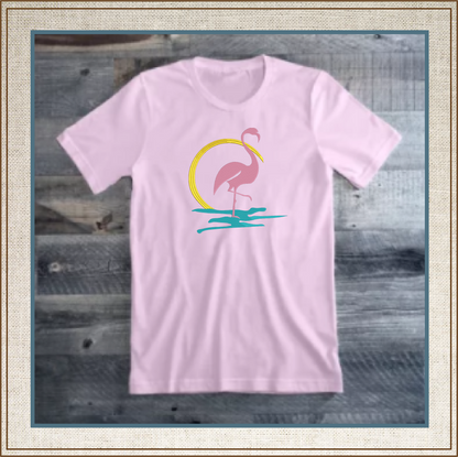Flamingo Machine Embroidery Design – Pink Bird at Sunrise Embroidery Pattern, 10 Sizes (0608)