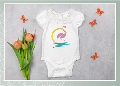 Flamingo Machine Embroidery Design – Pink Bird at Sunrise Embroidery Pattern, 10 Sizes (0608)