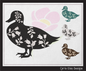 Floral Duck Machine Embroidery Design – Wildflower Farm Bird Silhouette – 6 Sizes (1631)