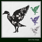 Floral Goose Machine Embroidery Design – Farm Animal Silhouette with Wildflowers – 6 Sizes (1634)