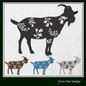 Floral Goat Machine Embroidery Design – Farm Animal with Wildflower Silhouette – 6 Sizes (1632)