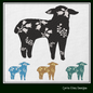 Floral Lamb Machine Embroidery Design – Farm Animal Silhouette with Flowers, Wildflower Livestock Silhouette, 6 Sizes (1645)