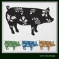 Floral Pig Machine Embroidery Design – Standing Piglet Farm Animal Silhouette with Flowers, Wildflower Livestock Silhouette, 6 Sizes (1647)
