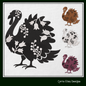 Floral Turkey Machine Embroidery Design – Wildflower Bird Silhouette – 6 Sizes (1618)