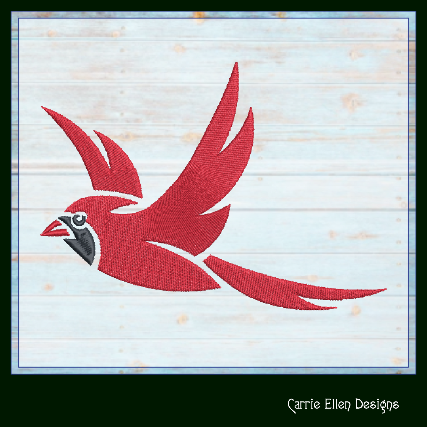 Cardinal Machine Embroidery Design – Flying Red Birds  –  6 Sizes (1581)