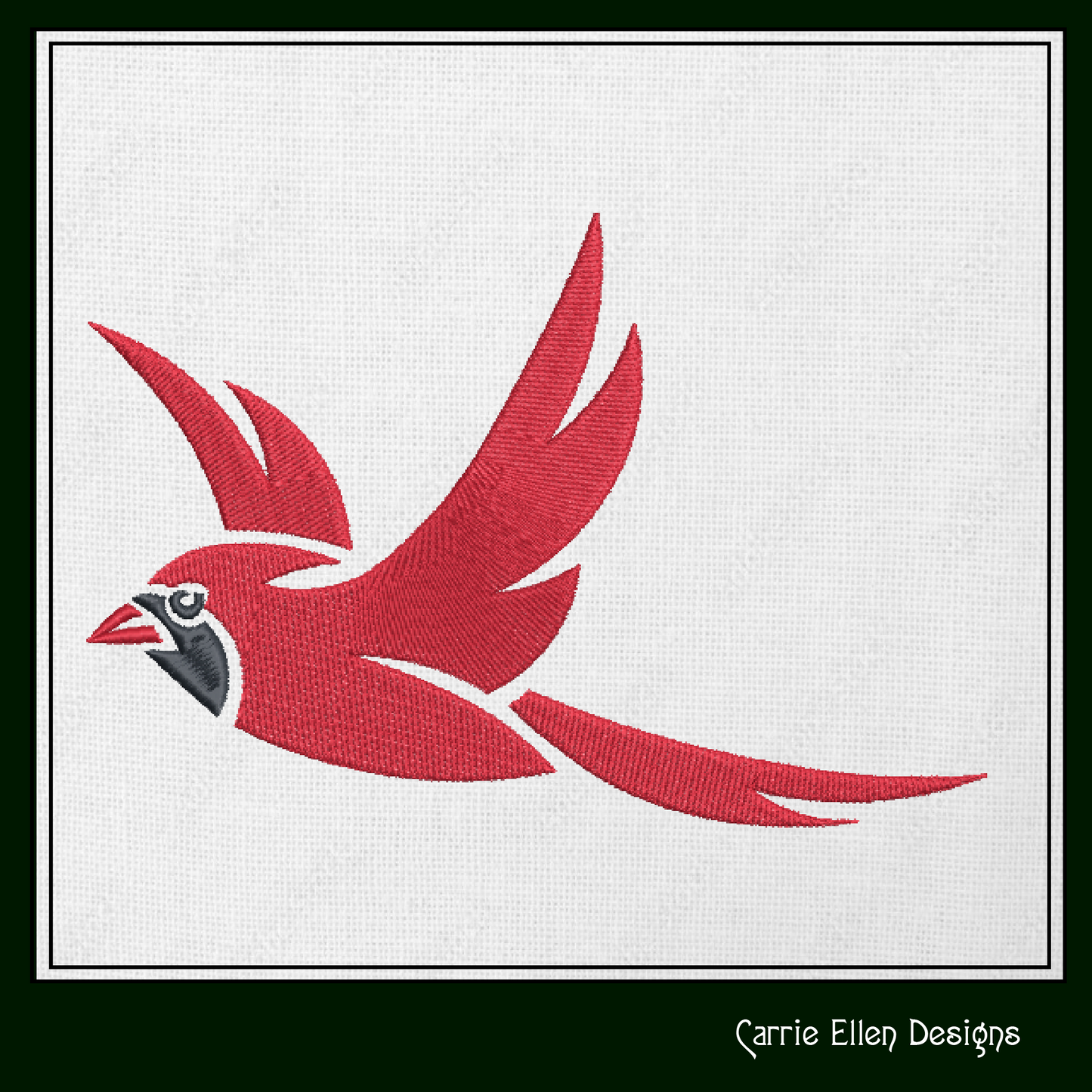 Cardinal Machine Embroidery Design – Flying Red Birds  –  6 Sizes (1581)