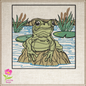 Frog Embroidery Design, Toad Machine Embroidery Design, Animal Embroidery, Nature Embroidery, 4 Sizes (0414)
