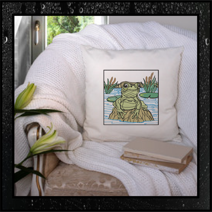 Frog Embroidery Design, Toad Machine Embroidery Design, Animal Embroidery, Nature Embroidery, 4 Sizes (0414)