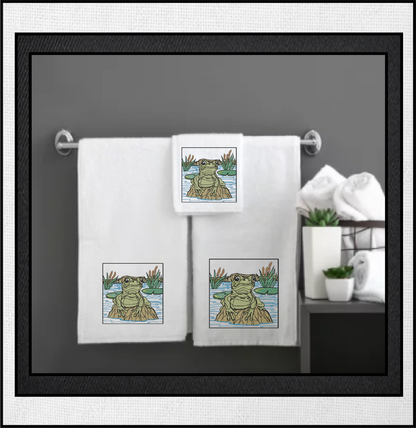 Frog Embroidery Design, Toad Machine Embroidery Design, Animal Embroidery, Nature Embroidery, 4 Sizes (0414)