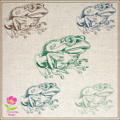 Frog Machine Embroidery Design, Toad Embroidery Sketch Design, Redwork Animal Line Art, Nature Embroidery, 4 Sizes (0434)