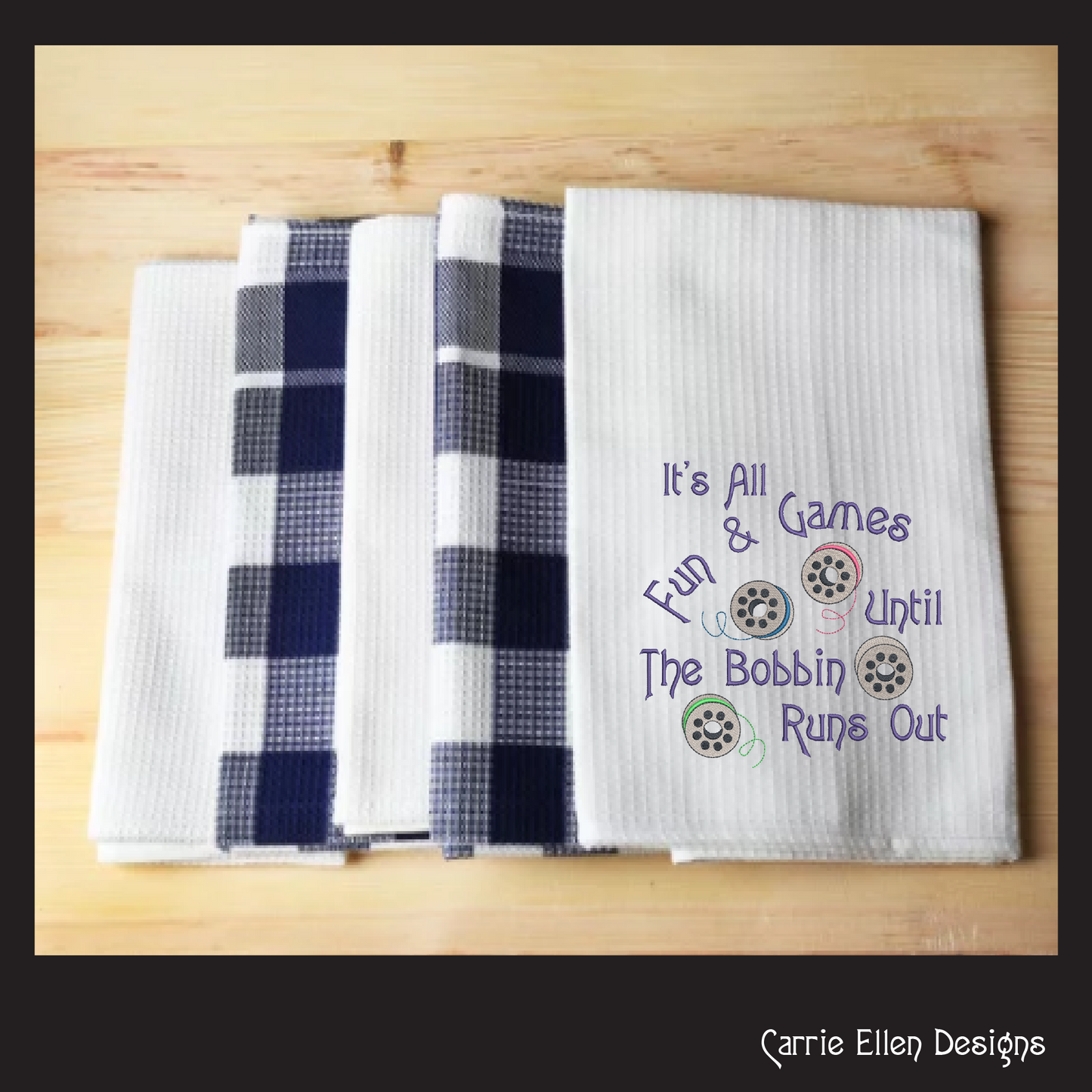 Bobbin Thread Machine Embroidery Design – "It's All Fun and Games" Humorous Sayings and Quotes, 6 Sizes (1254)