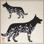 German Shepherd Floral Silhouette Machine Embroidery Design | Dog Silhouette with Wildflowers | Pet Lover Embroidery Design | 8 Sizes (0782)