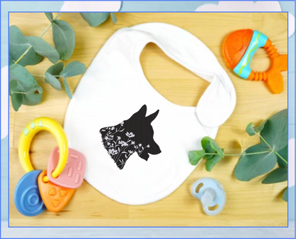 German Shepherd Floral Silhouette Machine Embroidery Design | Dog Silhouette with Wildflowers | German Shepherd Dog Lover Gift | 8 Sizes (0800)