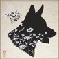 German Shepherd Floral Silhouette Machine Embroidery Design | Dog Silhouette with Wildflowers | German Shepherd Dog Lover Gift | 8 Sizes (0800)